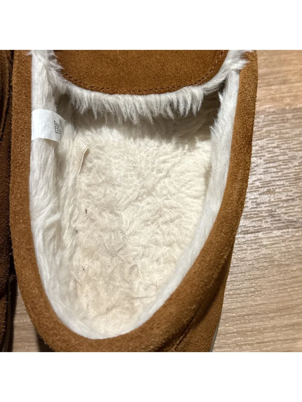 J.Crew Mens Caramel Suede Scuff Faux Fur Slippers-Sz: 11 BL639-NIP & TAGS